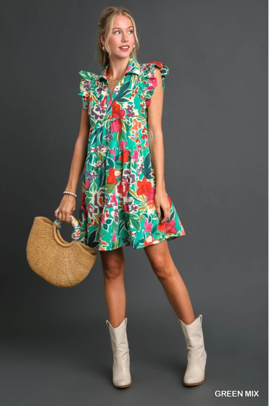 Elise green Mix dress