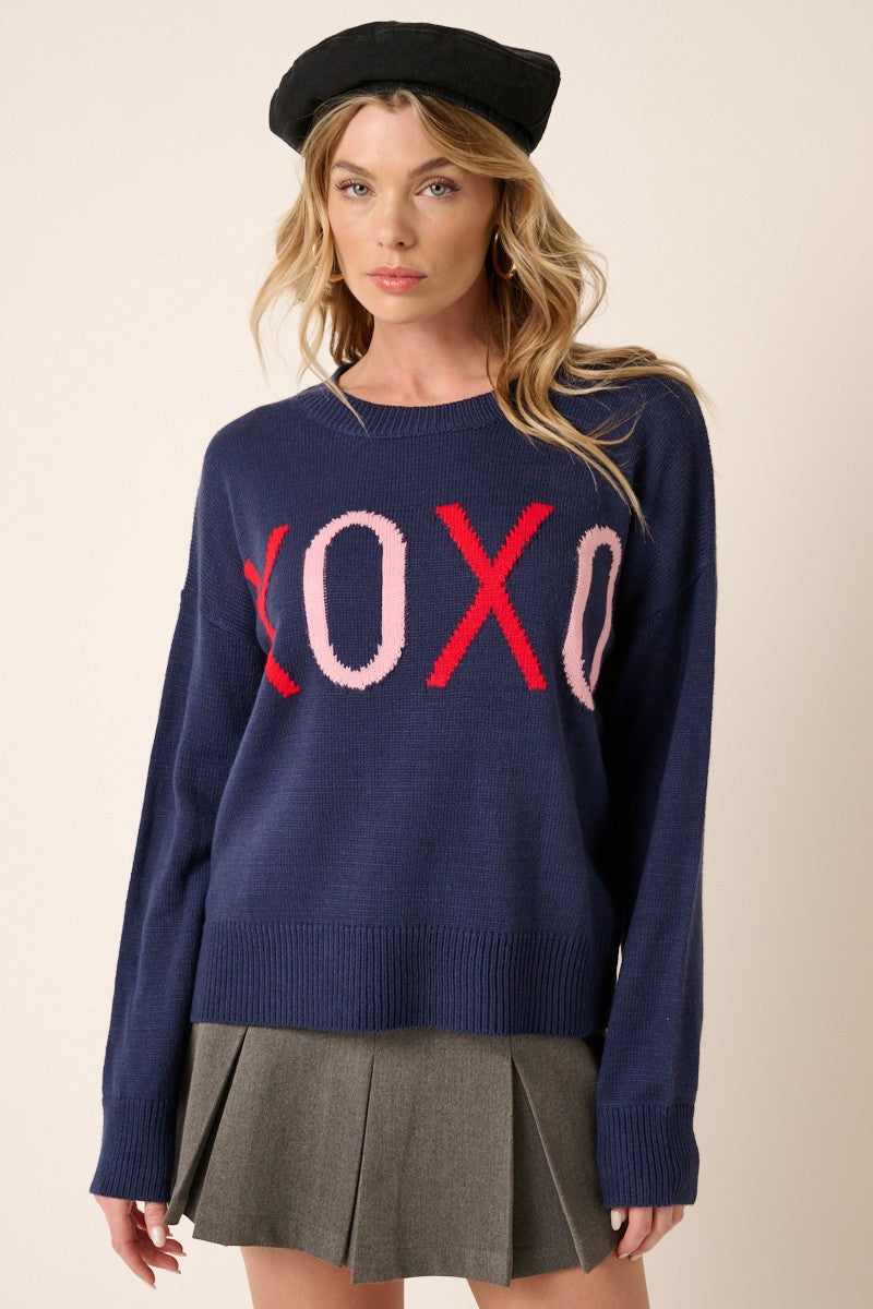 XOXO lettering sweater