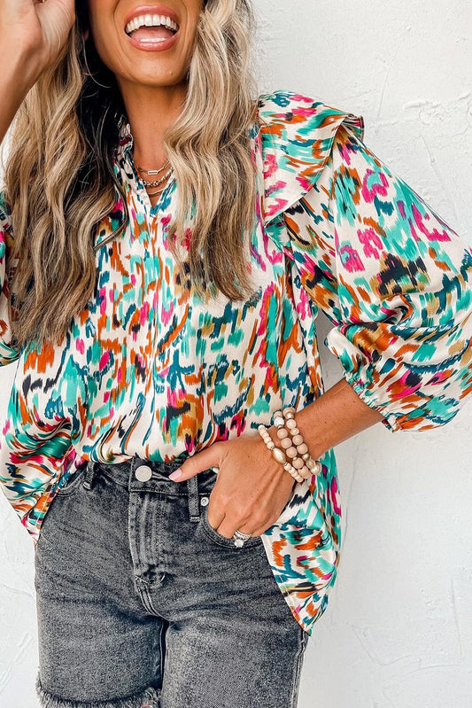 Chelsea Multicolor Abstract Print Top