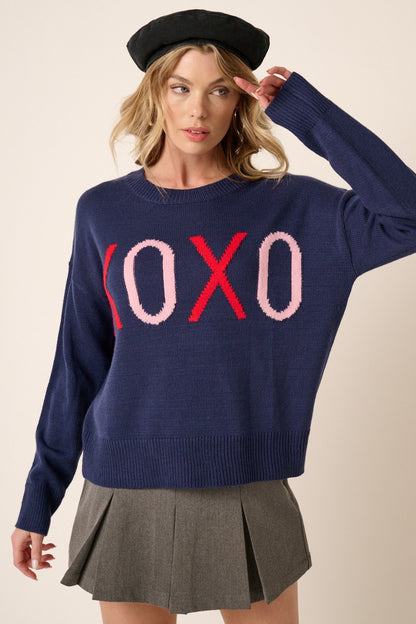 XOXO lettering sweater