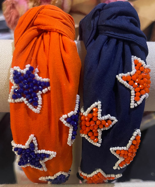 Game Day Beaded Headbands with Stars