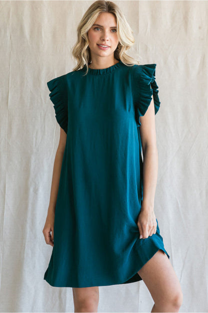 Teal Solid Dress