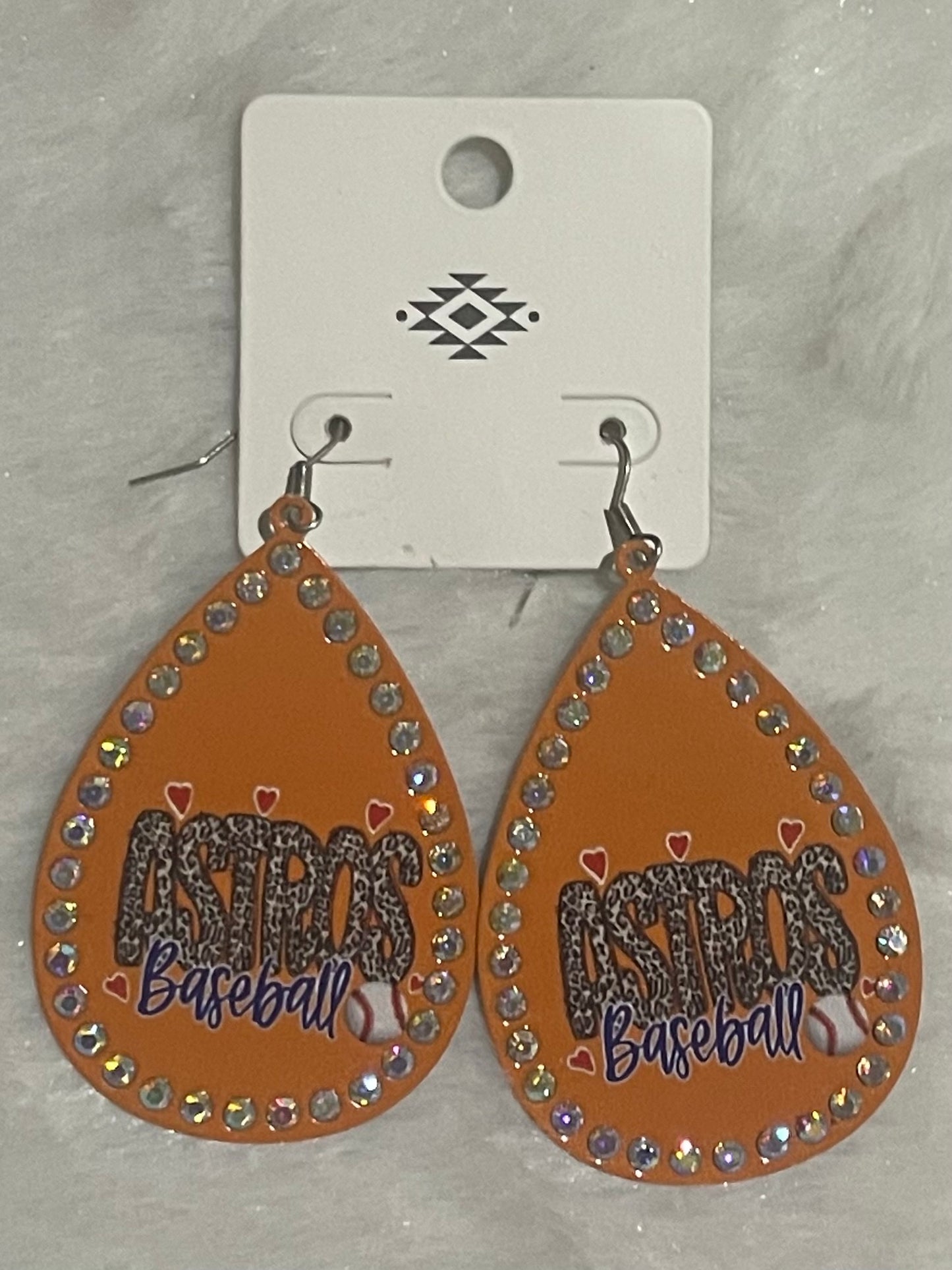 Astros Leopard Orange Earrings