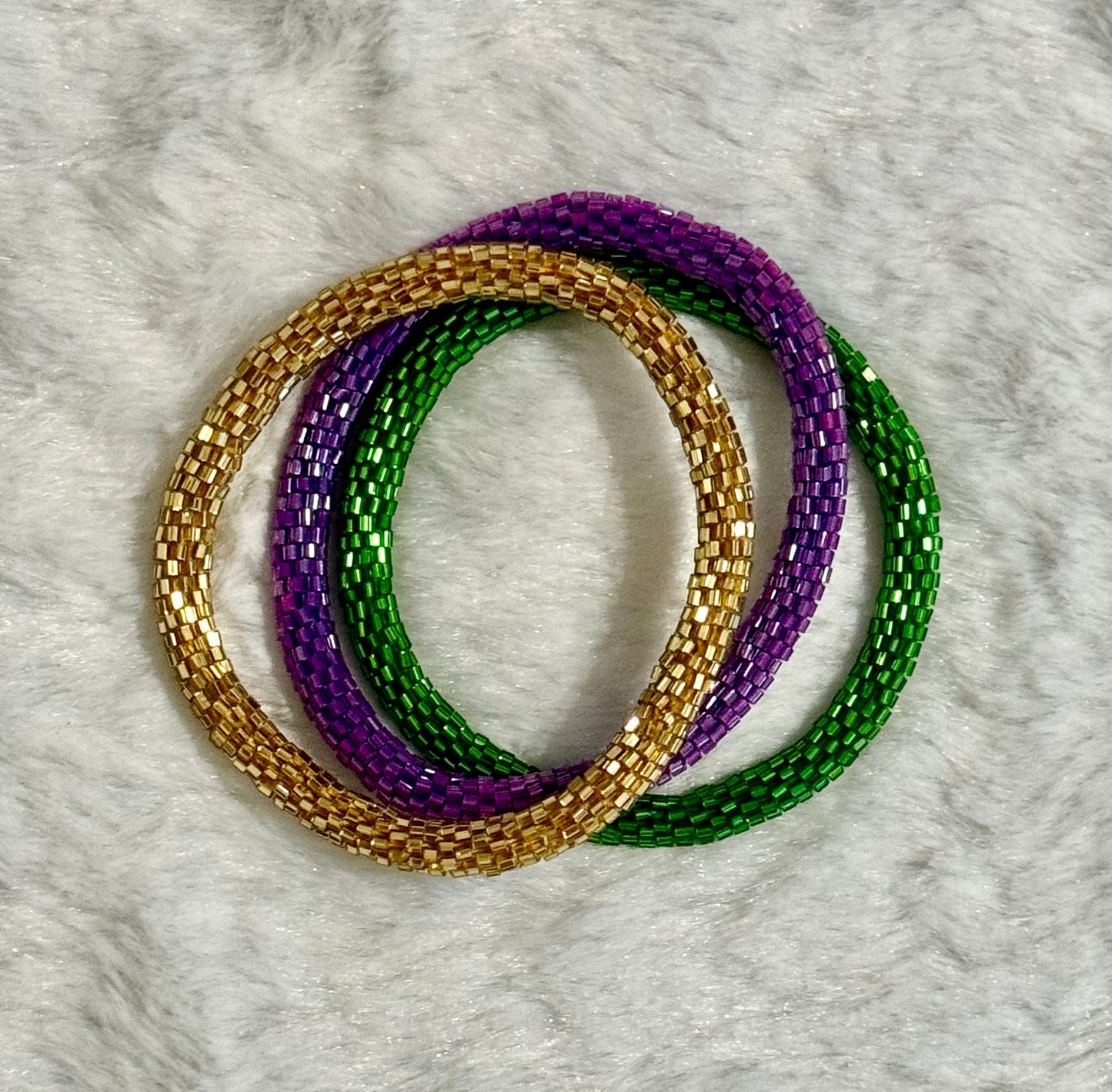 Bling Mardi Gras bracelet