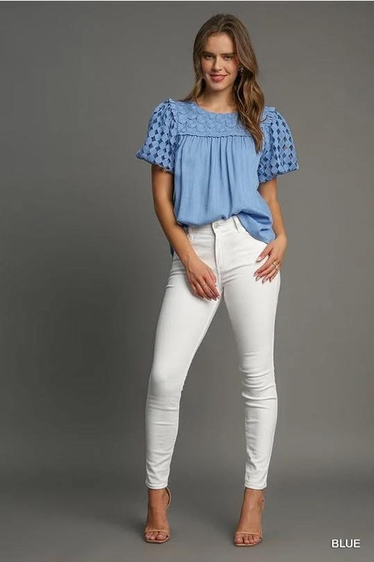 Olivia Linen Mixed Top