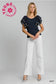Ruffle Sleeved Rib Knit Top