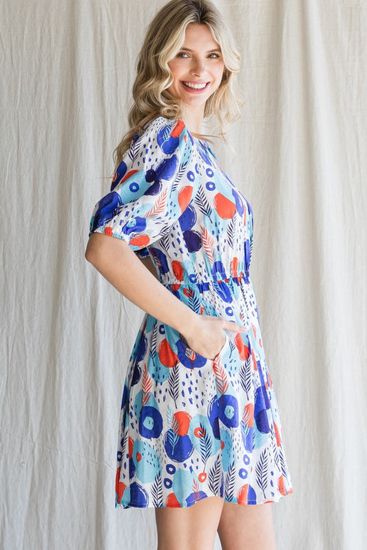 Royal mix print Dress