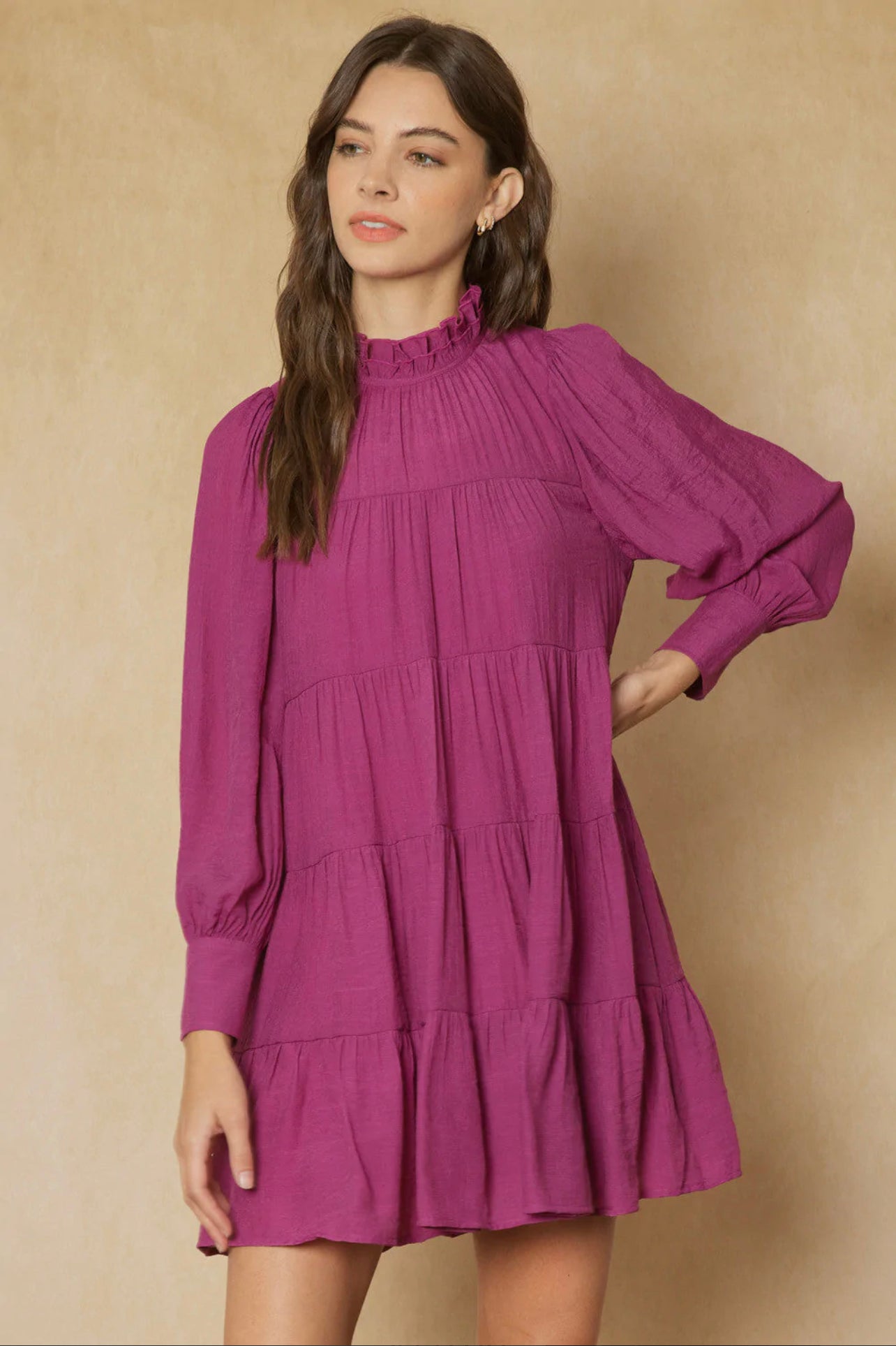 Remi Orchid High Neck Dress