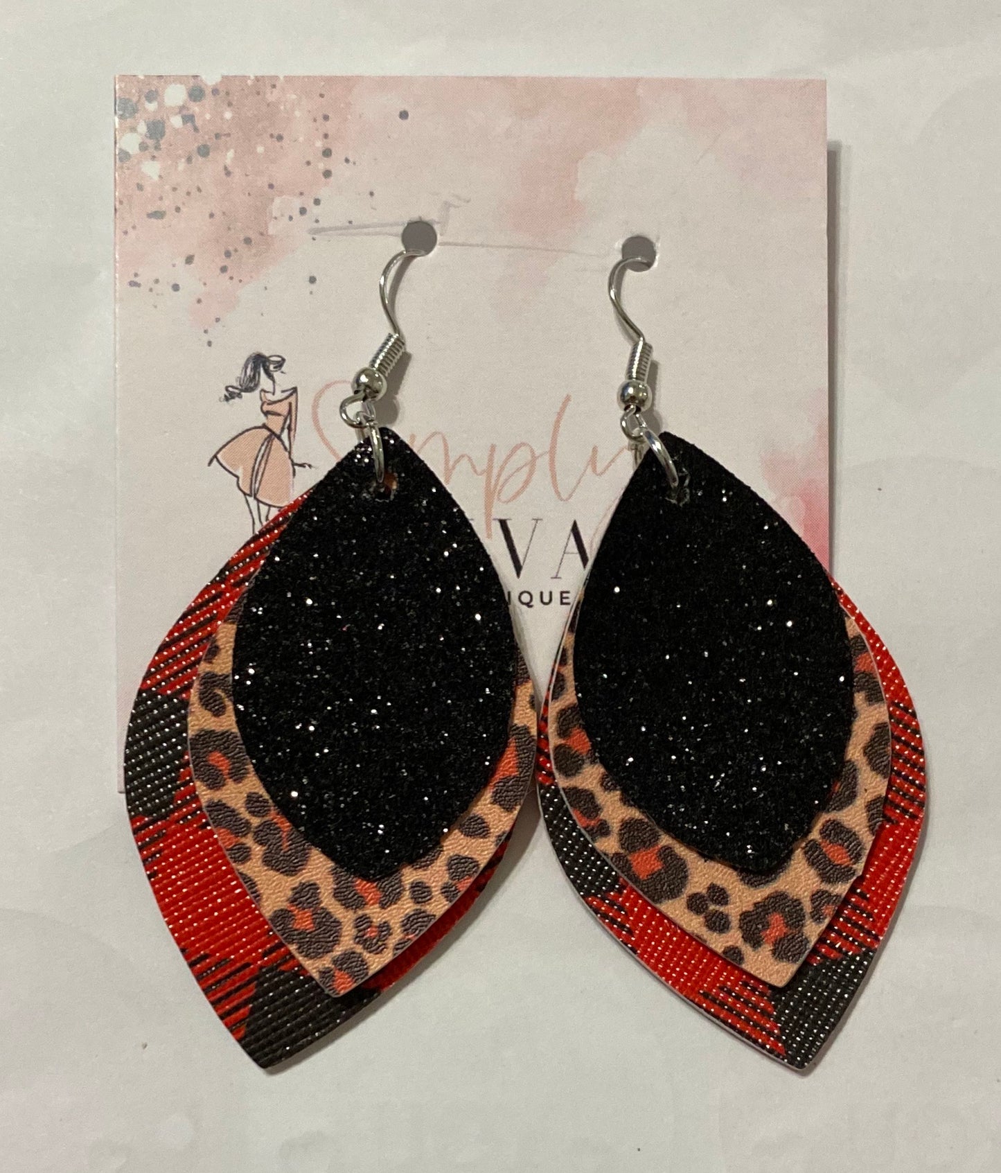 Red Buffalo Leopard earrings