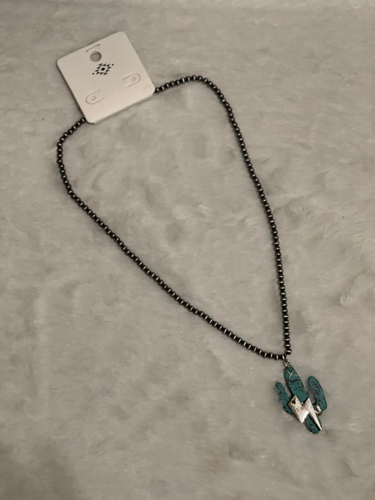 Turquoise Cactus  Necklace