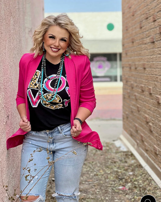 Callie’s Leopard Stacked Love Tee