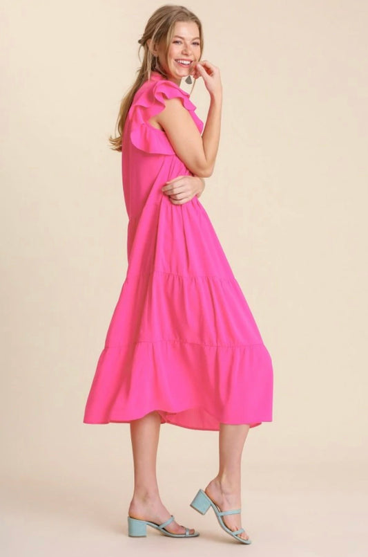 Poppin’ Pink Midi Dress